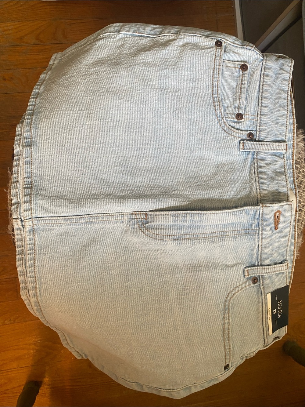 Abercrombie & Fitch Light Wash Denim Mini Skirt